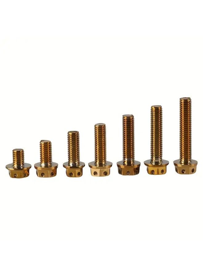 M8x25mm 10PCS Vacuum Electroplated Titanium Stainless Steel Hex Flange Head Bolts - Image 3